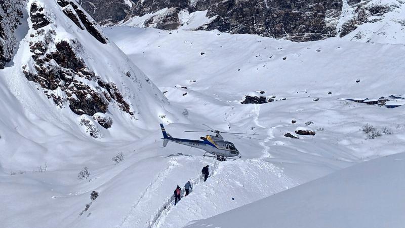Rescue from Annapurna by Helicopter